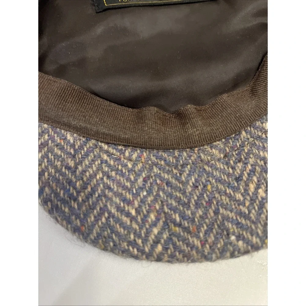 Foxford Woollen Mills Herringbone Wool Hat Flat Cap Med. Cabbie Newsboy
